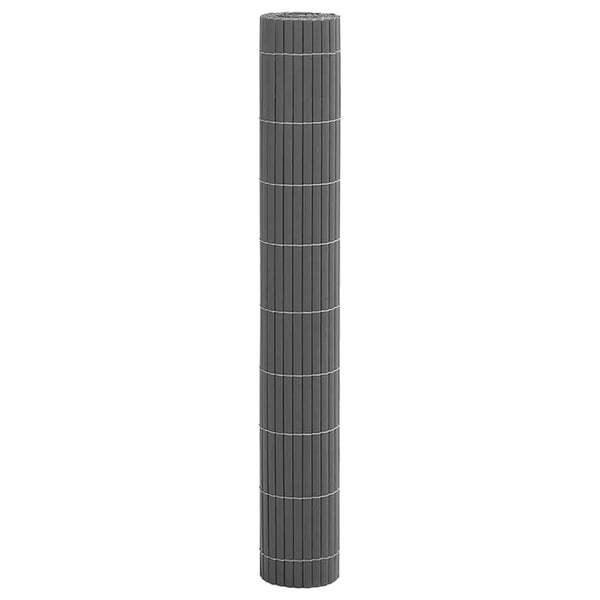 Grauer PVC Gartenzaun, Doppelseitig, 1,8x5 m