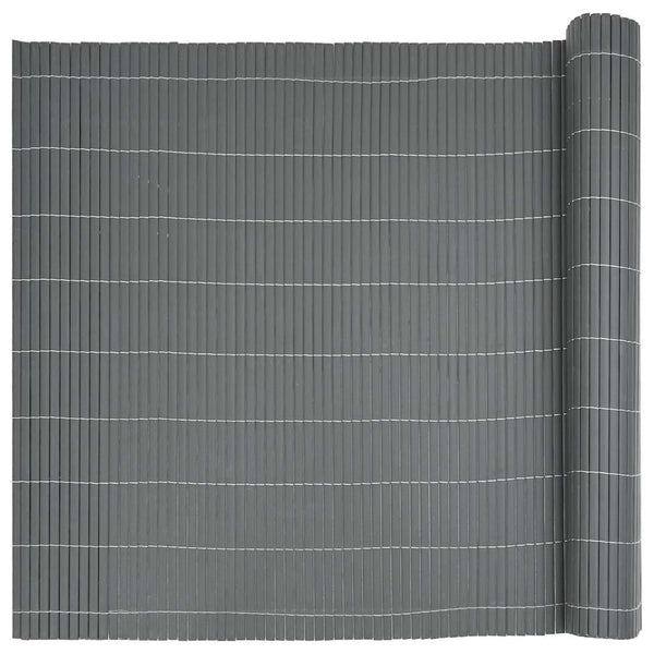 Grauer PVC Gartenzaun, Doppelseitig, 1,8x5 m