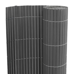 Grauer PVC Gartenzaun, Doppelseitig, 1,8x5 m