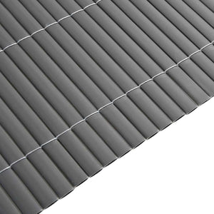 Grauer PVC Gartenzaun, Doppelseitig, 1,8x5 m