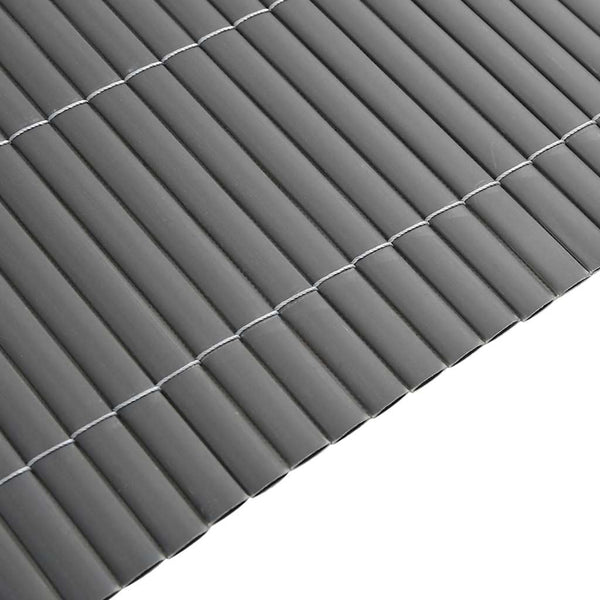 Grauer PVC Gartenzaun, Doppelseitig, 1,8x5 m