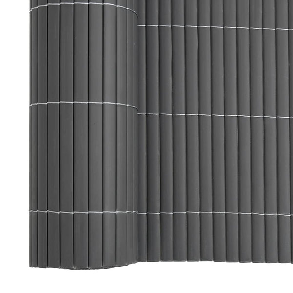 Grauer PVC Gartenzaun, Doppelseitig, 1,8x5 m