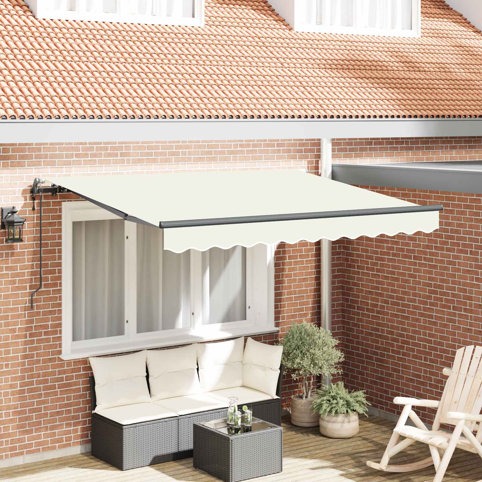 Einziehbare Markise Creme 250x200 cm