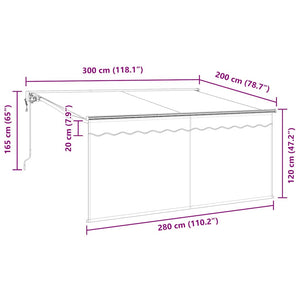 Einziehbare Markise Anthrazit 300x200 cm