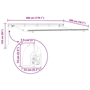 Einziehbare Markise Anthrazit 300x200 cm