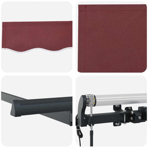 Einziehbare Markise Bordeauxrot 350 cm