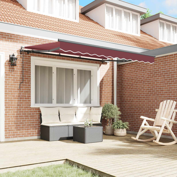 Einziehbare Markise Bordeauxrot 350 cm