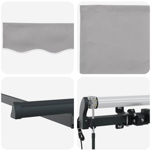 Einziehbare Markise, Hellgrau, 350x200 cm