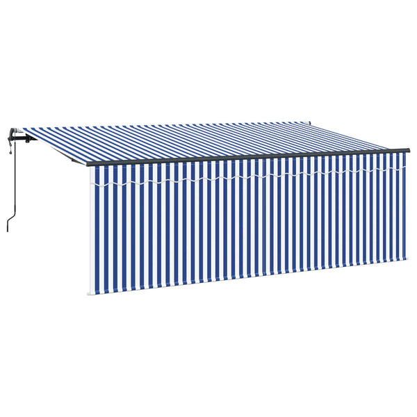 Einziehbare Markise Blau-Weiß 400x200 cm