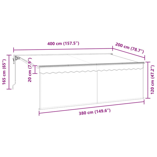 Einziehbare Markise Anthrazit 400x200 cm