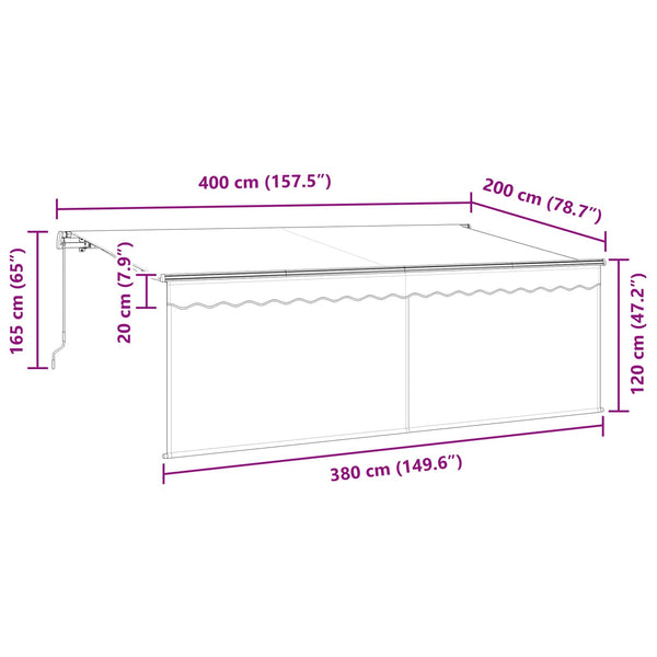 Einziehbare Markise Anthrazit 400x200 cm