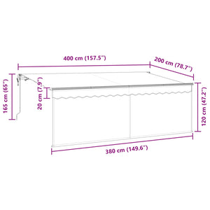 Einziehbare Markise Anthrazit 400x200 cm