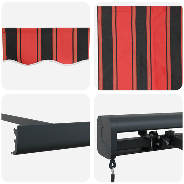Einziehbare Markise Rot/Schwarz 300x250 cm