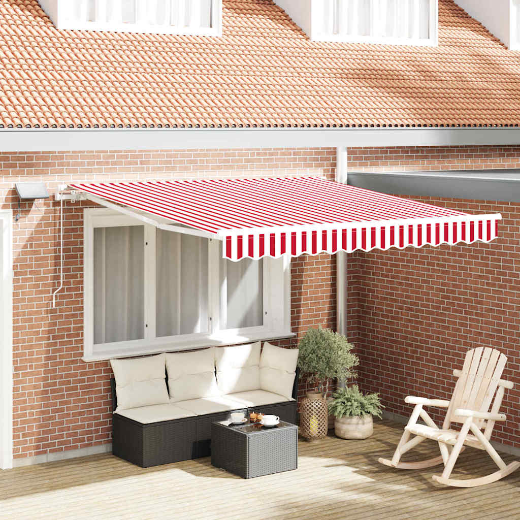 Einziehbare Markise, Rot/Weiß, 300x250 cm