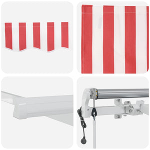 Elektrische Markise, ausziehbar, Rot/Weiß, 300x250cm