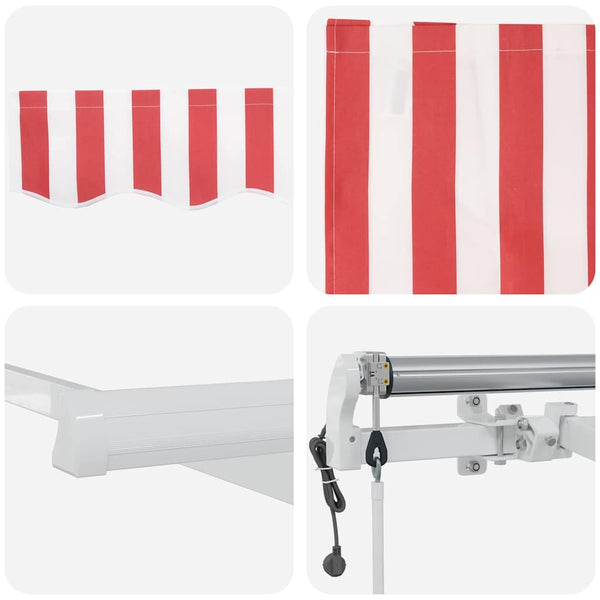 Elektrische Markise, ausziehbar, Rot/Weiß, 300x250cm