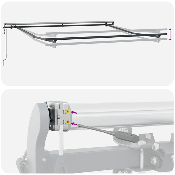 Einziehbare Markise 300x250 cm Mehrfarbig