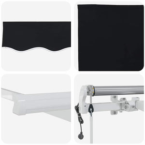 Elektrische Markise, Ausziehbar, 300x250cm, Schwarz