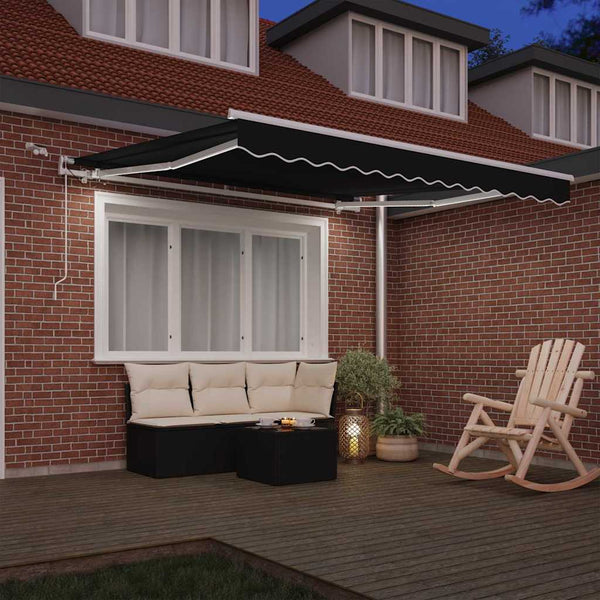 Einziehbare Markise, Schwarz, 300x250 cm
