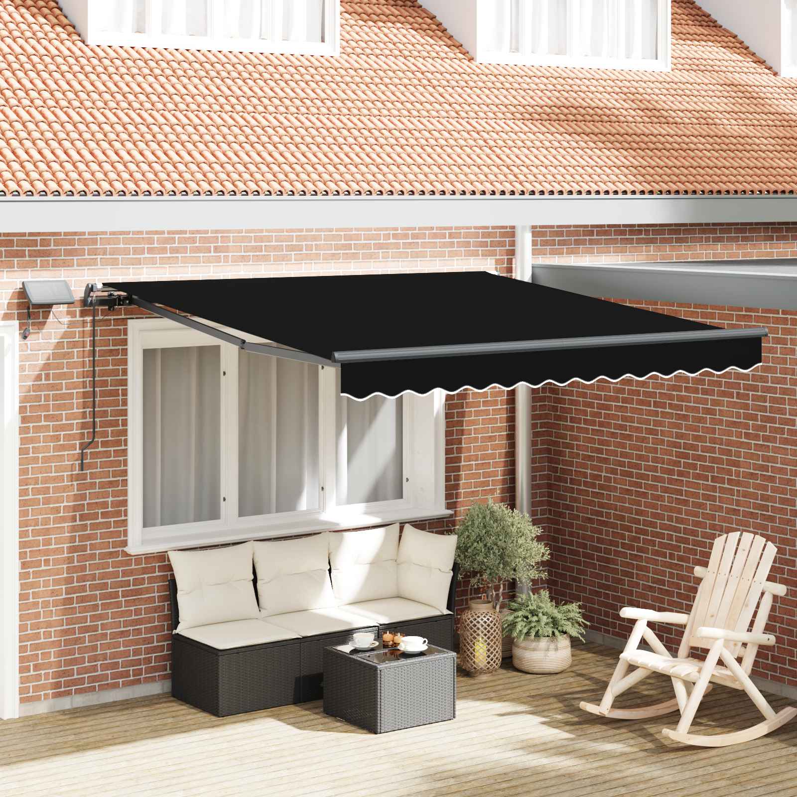 Einziehbare Markise Schwarz 300x250 cm