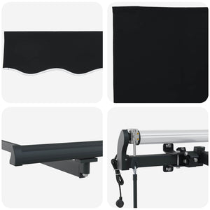 Einziehbare Markise, 300x250cm, Schwarz