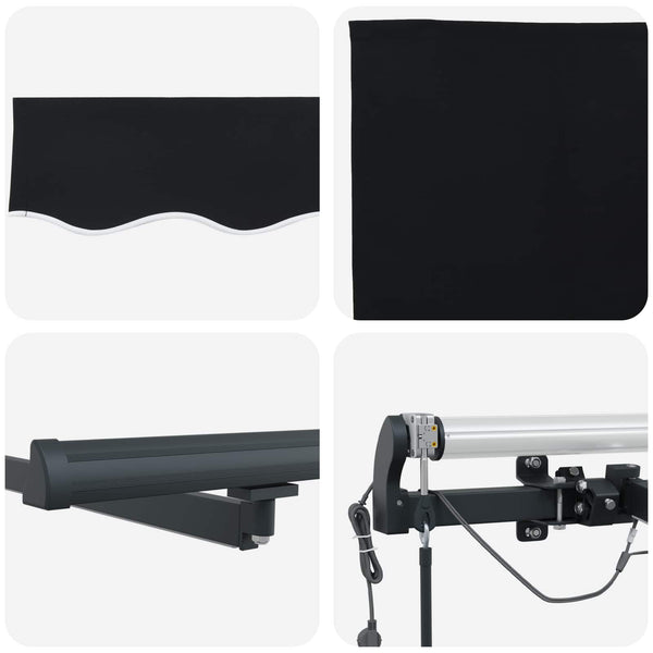 Markisenstoff Schwarz 300x250 cm
