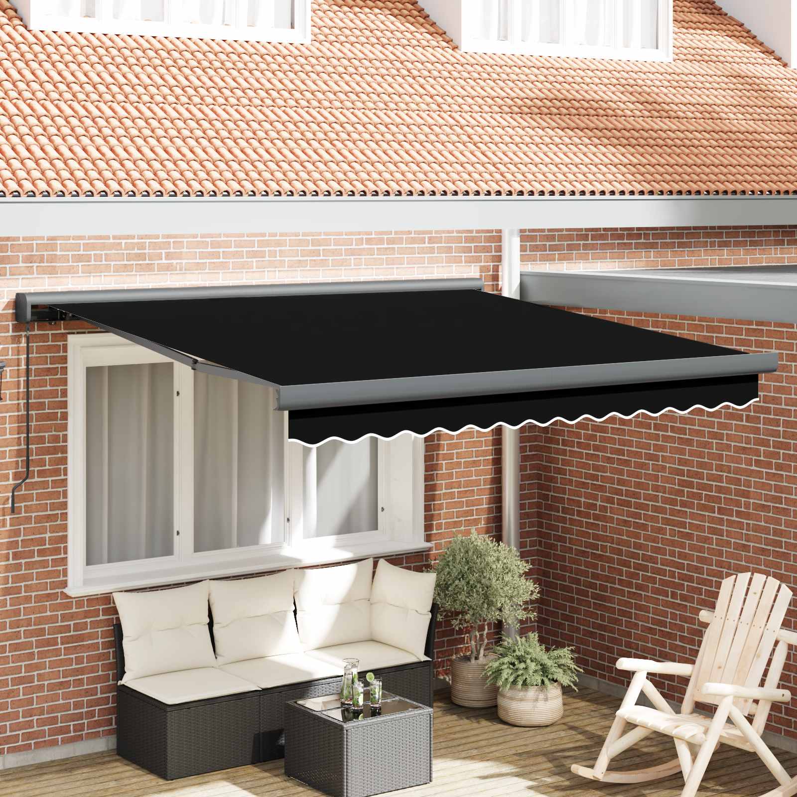 Einziehbare Markise Schwarz 300x250 cm
