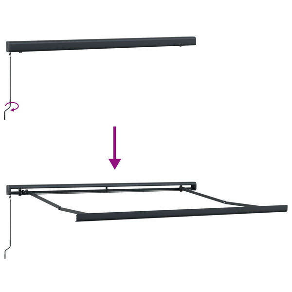 Einziehbare Markise Schwarz 300x250 cm