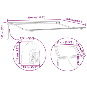 Einziehbare Markise Beige 300x250 cm
