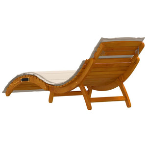 Sonnenliege Akazie mit Kissen, 2er Set
