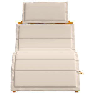 Sonnenliege Akazie mit Kissen, 2er Set