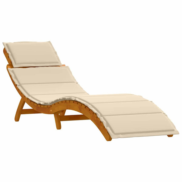 Sonnenliege Akazie mit Kissen, 2er-Set