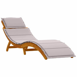 Sonnenliege Akazie mit Kissen, 2er Set