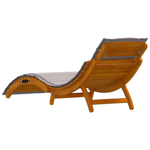 Sonnenliege Akazie mit Kissen, 2er Set