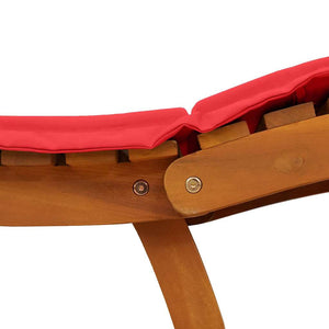 vidaXL Bain de soleil avec coussins 2 pcs Rouge Bois d'acacia massif