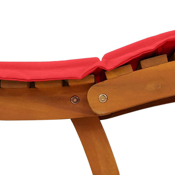 vidaXL Bain de soleil avec coussins 2 pcs Rouge Bois d'acacia massif