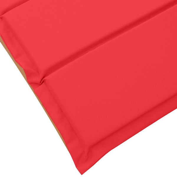vidaXL Bain de soleil avec coussins 2 pcs Rouge Bois d'acacia massif