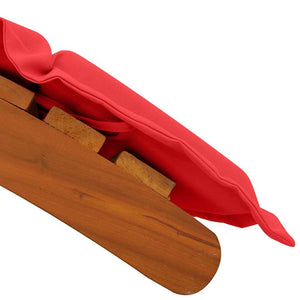 vidaXL Bain de soleil avec coussins 2 pcs Rouge Bois d'acacia massif