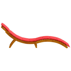vidaXL Bain de soleil avec coussins 2 pcs Rouge Bois d'acacia massif