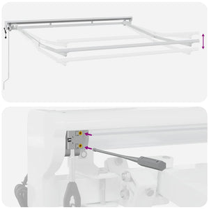 Verstellbarer Markisenrahmen 2,5x2m, Weiß