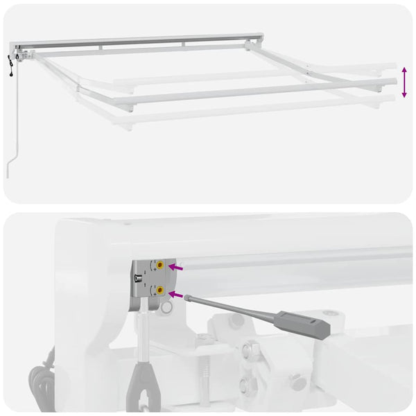 Verstellbarer Markisenrahmen 2,5x2m, Weiß