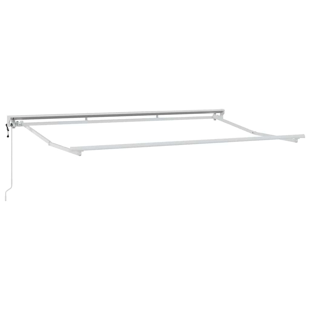 Verstellbarer Markisenrahmen Weiß 3,5x2m Stahl