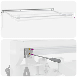 Verstellbarer Markisenrahmen Weiß 3,5x2m Stahl