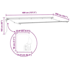 Verstellbarer Markisenrahmen Weiß 4x2m