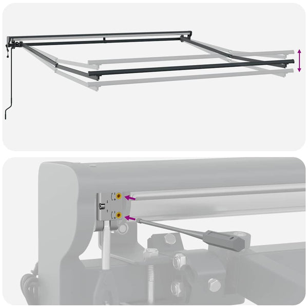 Verstellbarer Markisenrahmen Anthrazit 3x2,5m