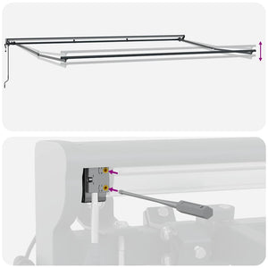 Verstellbarer Markisenrahmen Anthrazit 5x3 m