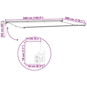 Verstellbarer Markisenrahmen Anthrazit 5x3 m