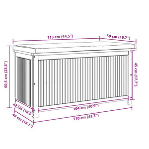 vidaXL Coffre de rangement d'extérieur 113x50x60,5 cm Bois d'acacia massif