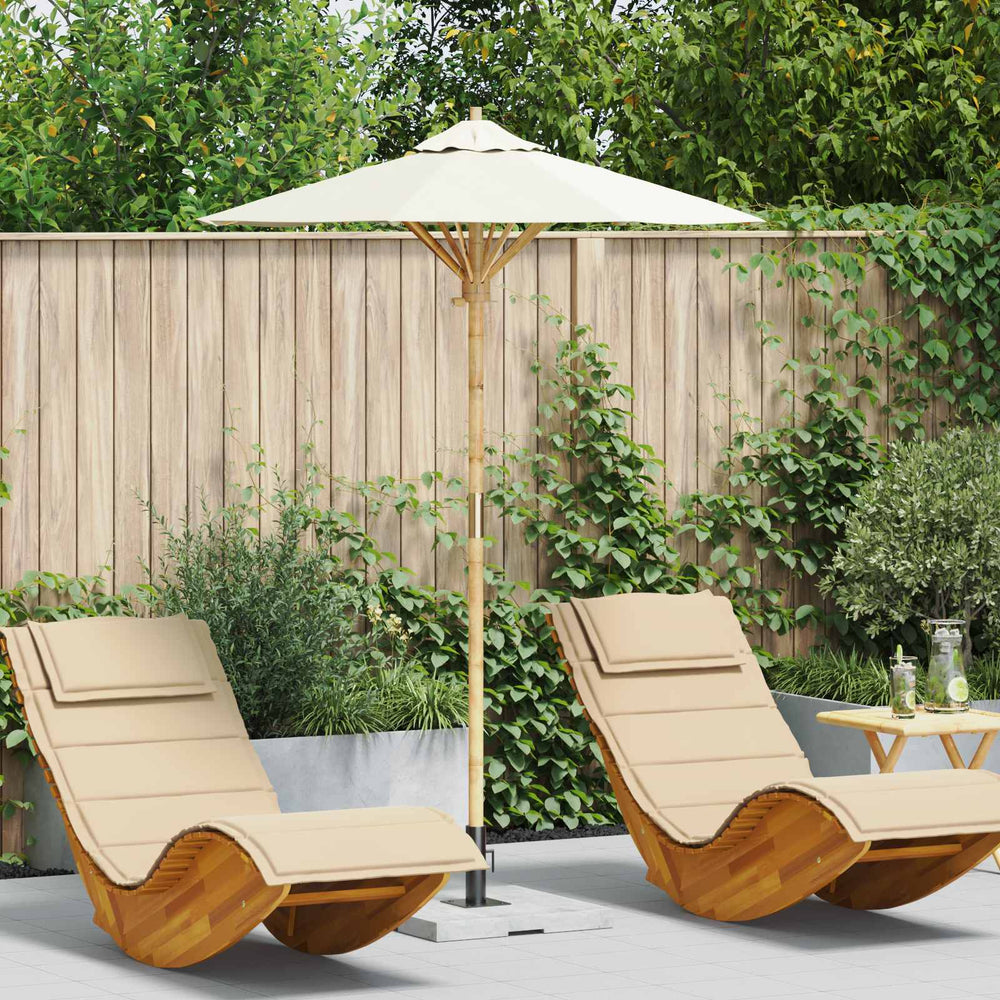 vidaXL Garden Parasol Cream Ø 150 x 210 cm Bamboo