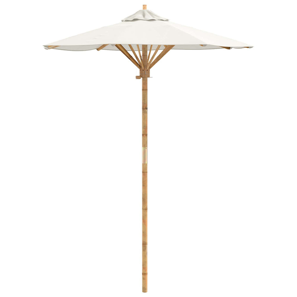 vidaXL Garden Parasol Cream Ø 150 x 210 cm Bamboo